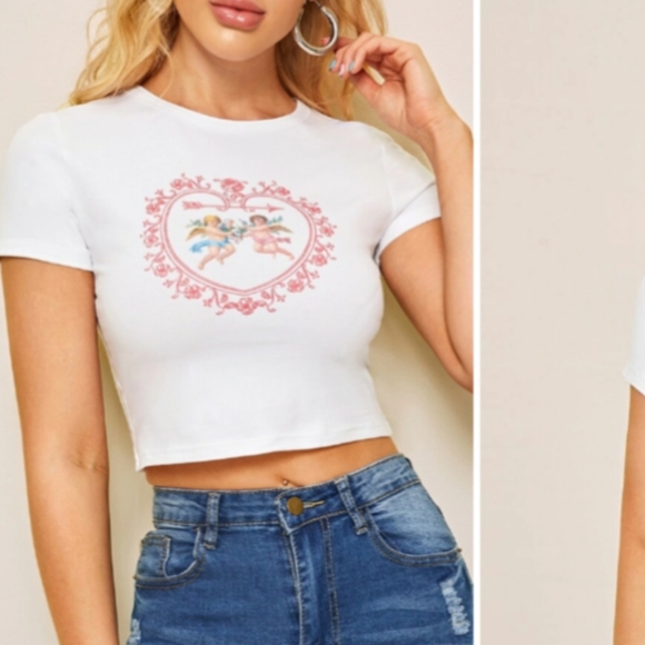 crop top angle tee - Picture 2 of 4